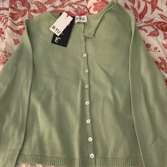 B-YU.it Sweaters - Women's Mint Cardigan Sweater